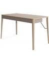 Bureau bois clair et beige avec trois tiroirs