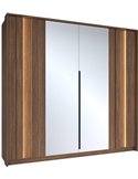 Armoire 4 portes avec miroirs et led