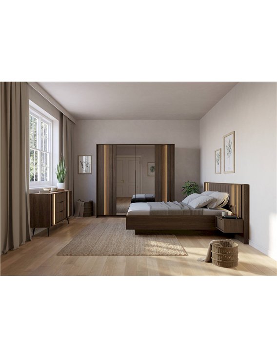 Armoire contemporaine finition chêne foncé