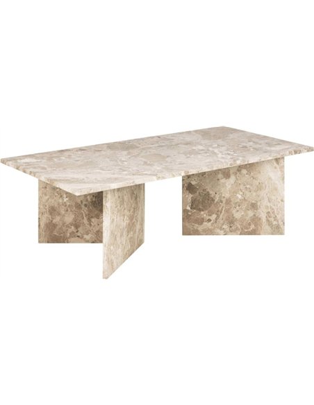 Table basse rectangulaire en marbre beige