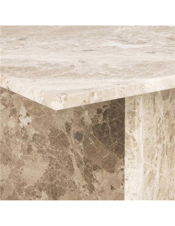 Table basse avec plateau effet pierre naturelle