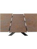 Détail du plateau effet rouille