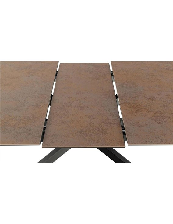 Détail du plateau effet rouille