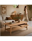 Table basse rectangulaire en bois clair