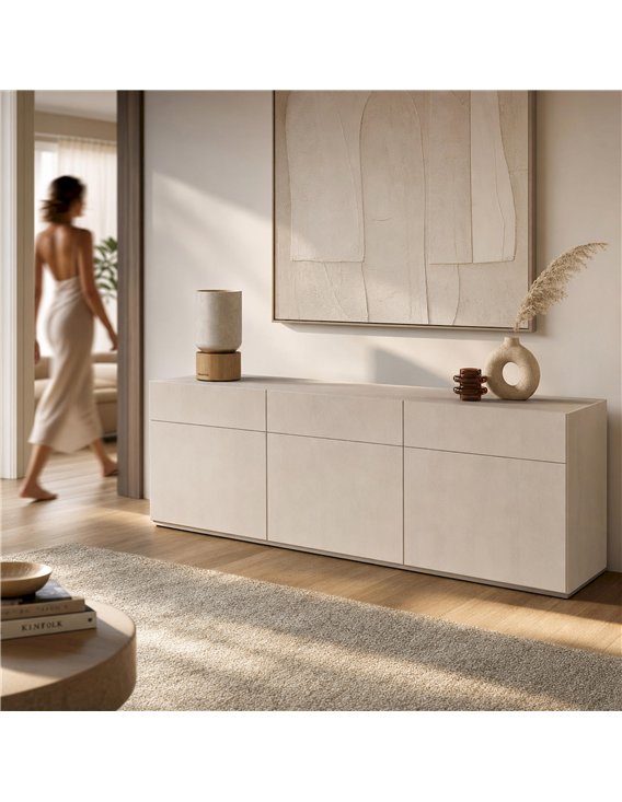 Meuble TV design avec rangements fermés
