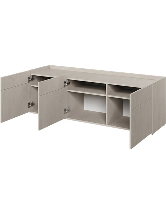 Buffet bas avec portes ouvertes