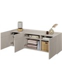 Rangement bas beige en panneau mélaminé