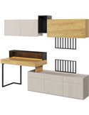 Buffet trois portes avec plateau sécurisé