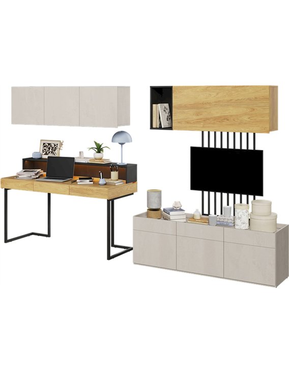Rangement suspendu coordonné pour salon ou chambre