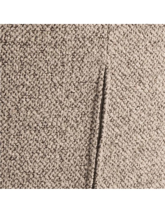 Chaise de salle à manger en tissu bouclé beige vue de dos et de face