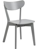 Chaise de salle à manger en bois gris vue de trois quart