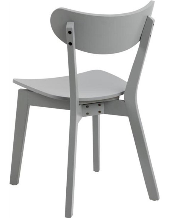 Chaise grise vue de trois quart arrière