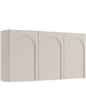 Buffet trois portes arquées en finition beige, vue de biais