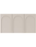 Buffet trois portes arquées beige, vue de face rapprochée des façades
