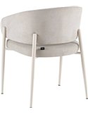 Chaise tapissée enveloppante beige crème, vue arrière avec étiquette cousue