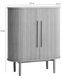 Schéma de dimensions de la commode haute rainurée en version claire