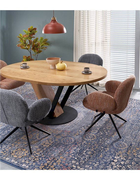 Chaise pivotante tapissée avec accoudoirs