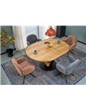 Chaise pivotante tapissée avec accoudoirs