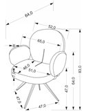 Chaise pivotante tapissée avec accoudoirs