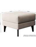 Schéma coté du pouf repose pieds beige clair, 57 cm sur 48 cm