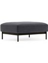 Pouf carré design en tissu texturé gris, vue de face