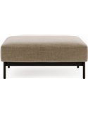 Pouf carré taupe, vue de profil à hauteur d'assise