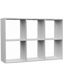 Étagère ouverte 6 niches modulable blanche vue de face sur fond blanc