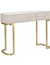 Console glamour crème et dorée avec tiroirs
