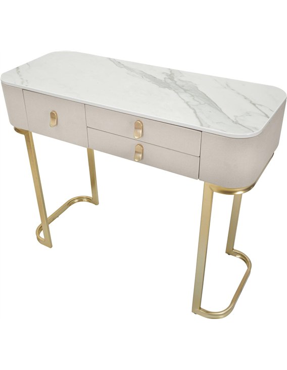 Console chic avec trois tiroirs de rangement