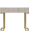 Détail du plateau effet marbre de la console