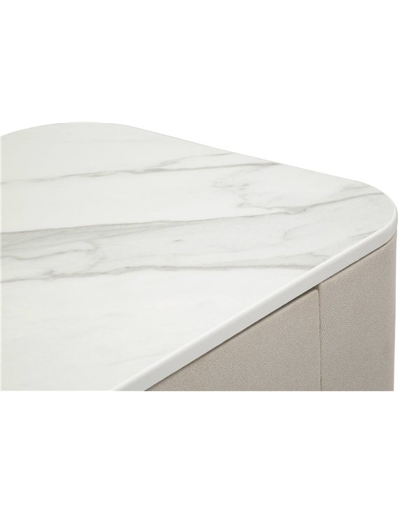 Console glamour crème et or à tiroirs