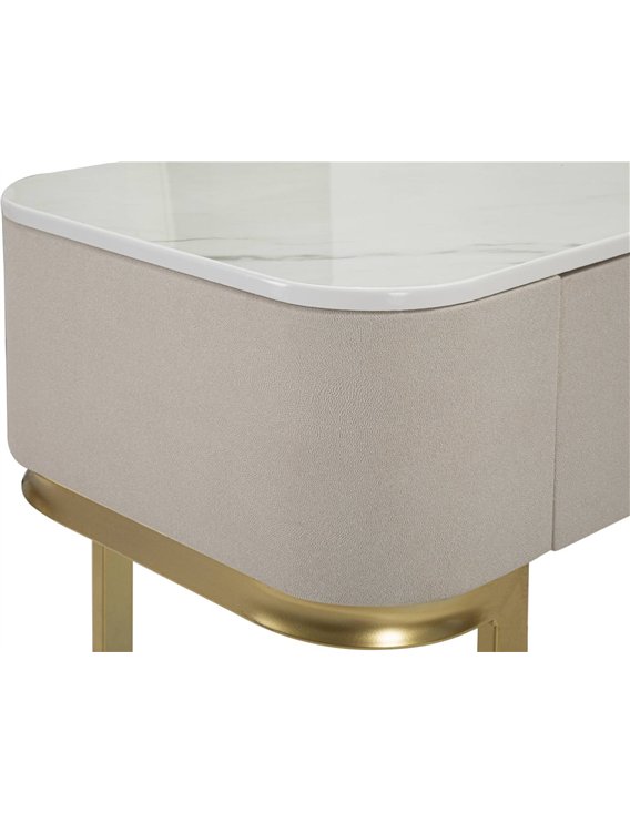 Console glamour crème et or à tiroirs