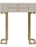 Console en tissu crème et détails dorés