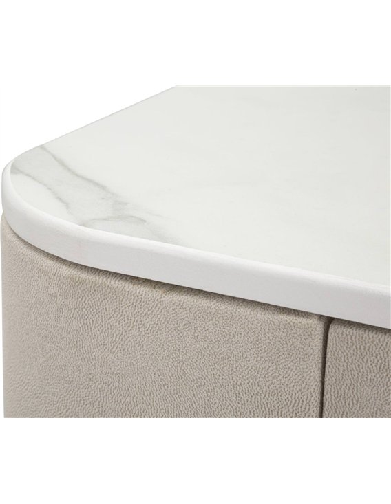 Console glamour crème et or avec tiroirs