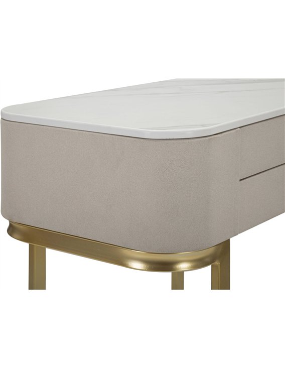 Console glamour crème et or avec tiroirs