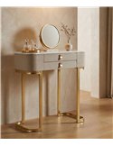 Console glamour crème et or avec tiroirs