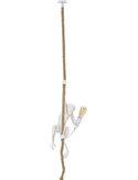 Suspension singe blanc avec corde