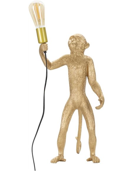 Lampe à poser singe doré