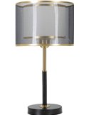 Lampe à poser noire et dorée avec abat jour double