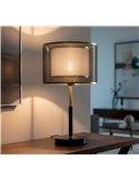 Lampe de table chic en fer et tissu