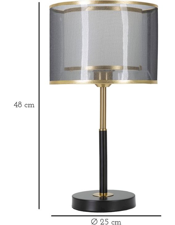 Luminaire glam avec abat jour gris transparent