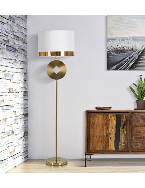 Lampe sur pied chic en fer et tissu