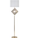 Lampadaire doré avec abat jour blanc