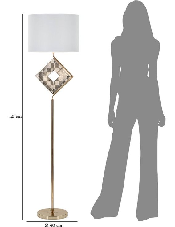 Lampadaire glam en métal doré