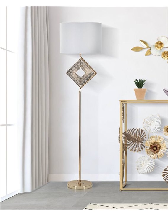 Luminaire sur pied à décor géométrique