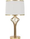 Lampe à poser dorée avec abat jour blanc