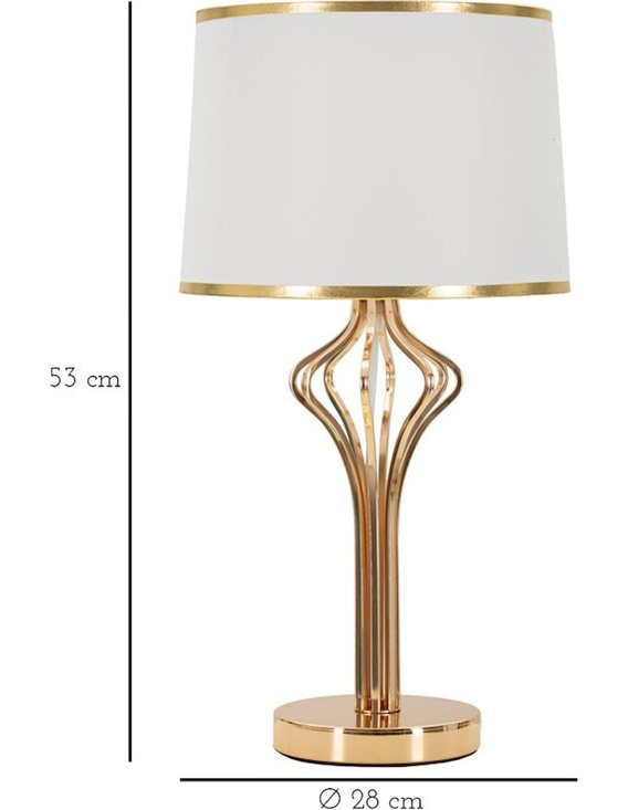 Lampe de table glamour en métal doré