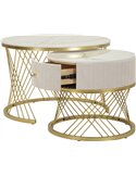 Table basse ronde avec tiroir discret