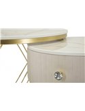 Tables basses gigognes glamour crème et or