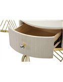 Tables basses gigognes glamour crème et or